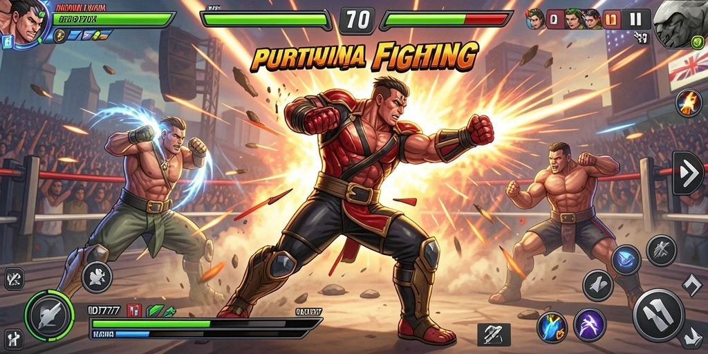 Tampilan gameplay <strong>ID777</strong> yang menampilkan aksi pertarungan epik dan karakter dinamis.