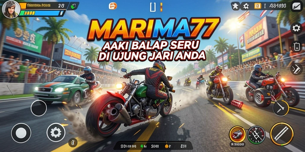 Tampilan balapan mendebarkan dalam <strong>MARIMA77</strong> yang penuh aksi.