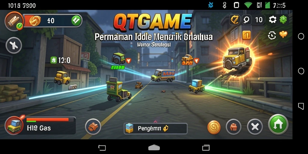 Tampilan gameplay QTGAME yang menarik dan interaktif dalam mode Idle.