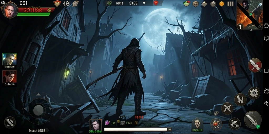 Screenshot gameplay SOJU88 dengan suasana Horror yang mencekam.